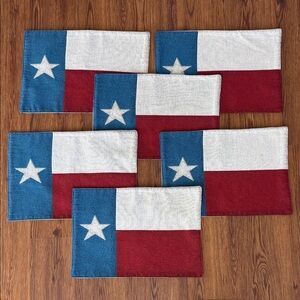 Patriotic Texas Flag Cotton Placemats - Set of 6